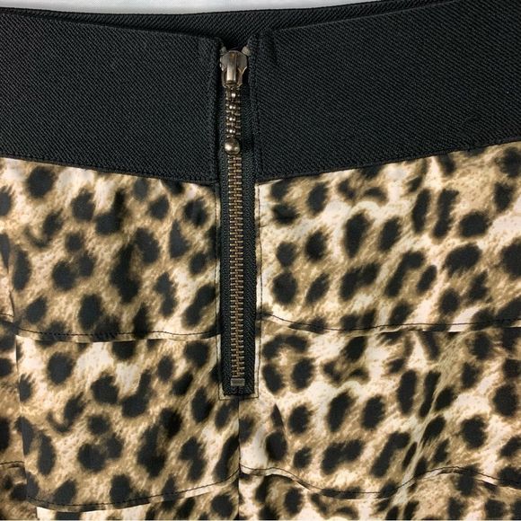 Alfani Classy Animal Ruffle Layered Tiered Cheetah Mini Skirt - Picture 4 of 12